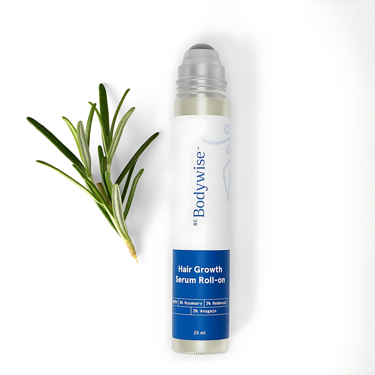 Rosemary Hair Growth Serum Roll On 25 ml – 3% Rosemary, 3% Redensyl & 2% Anagain | DHT-Blocking Scalp Serum Boosts Oxygen Flow, Reduces Hair Fall | Paraben/Sulfate-Free | Women & Men
